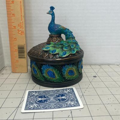 Peacock Resin Trinket Box