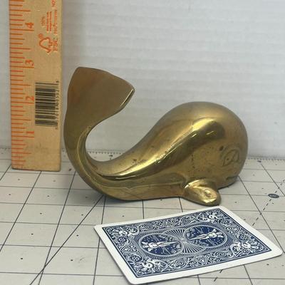 Vintage Brass Whale Figure or Paperweight