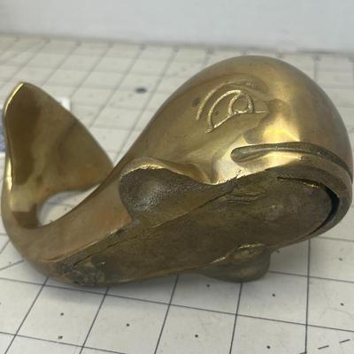 Vintage Brass Whale Figure or Paperweight