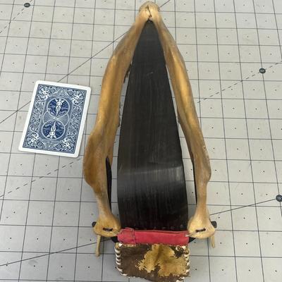 Vintage Native Alaskan Eskimo Caribou Jawbone & Whale Baleen Art Dog Sled