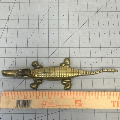 Vintage Crocodile Brass Nutcracker