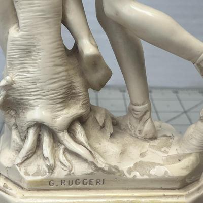 Italian Apollo and Daphne Greek Art Figurine Sculptor G. Ruggeri VTG Resin Ceramic