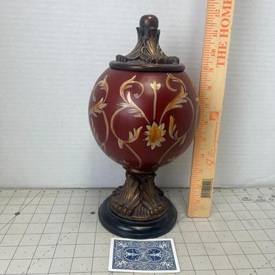 Ornate Red & Bronze Urn