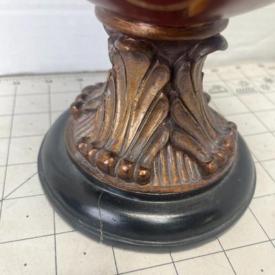 Ornate Red & Bronze Urn
