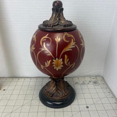 Ornate Red & Bronze Urn