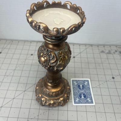 Bronze Glass Candle Holder