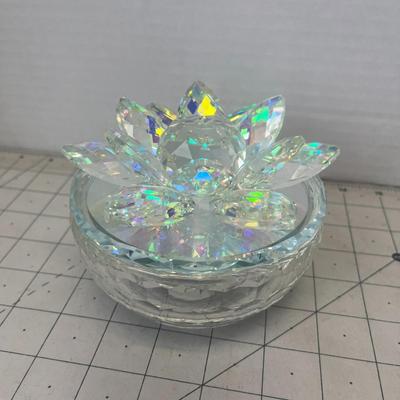 Rainbow Crystal Lotus Trinket Jar