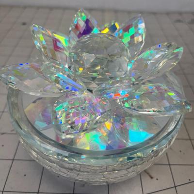 Rainbow Crystal Lotus Trinket Jar