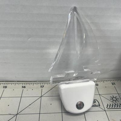 LED Sailboat Nigh Light With Crystal Silver Sea Turtle Night Light