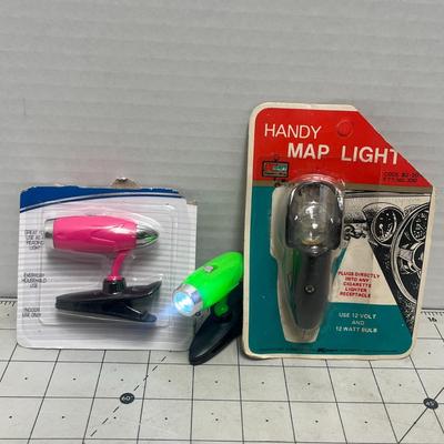 Sale Photo Thumbnail #502: Green & Pink reading Lights, Handy map Light - 12 volt & 12 Watt Bulb