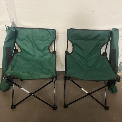 Two Heavy Canvas Folding Camping Chair-Green