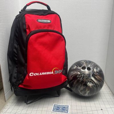 Columbia 300 Bowling Backpack & Track Star ARC Bowling Ball