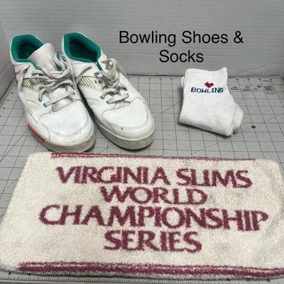 Socks & Brunswick Bowling Shoes & Towel