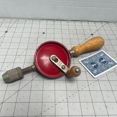 Hand manual drill driver vintage Primitive tool