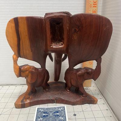 Wood Carved Elephant Showpiece