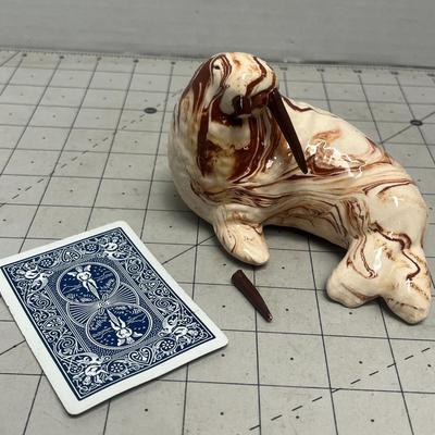 Ceramic Walrus Alaskan Clay Brown Swirl