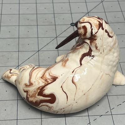 Ceramic Walrus Alaskan Clay Brown Swirl
