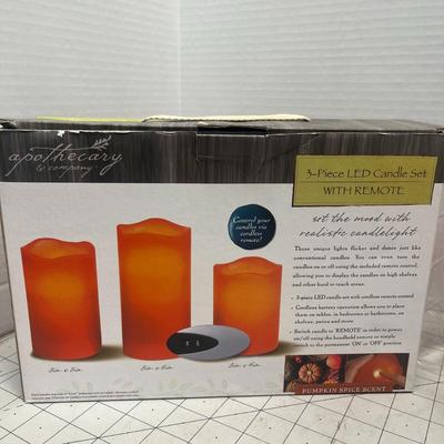 Apothecary 3 Piece LED Candle Set with Remote