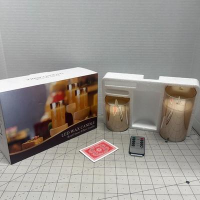 Set of 2 LED Wax Candle