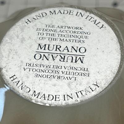 Large Murano Art Blown Glass Abstract Bowl Handmade in Italy.