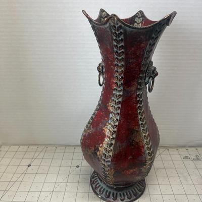 Metal Brown Vase Decorative with Handles