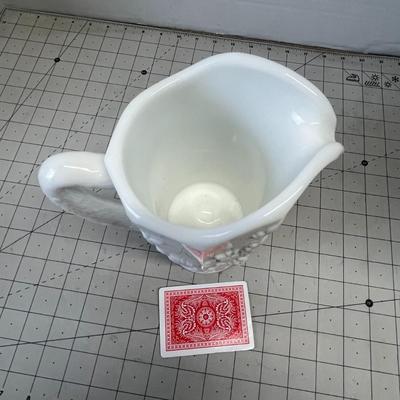 Westmoreland Footed Milk Glass Pitcher Grape Vase