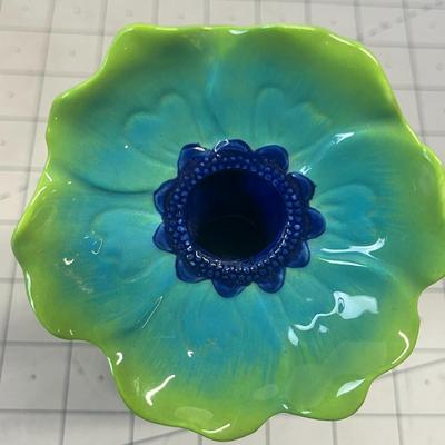 Grasslands Road Blue and Green Flower Bud Vase and Ceramic Mini Planter