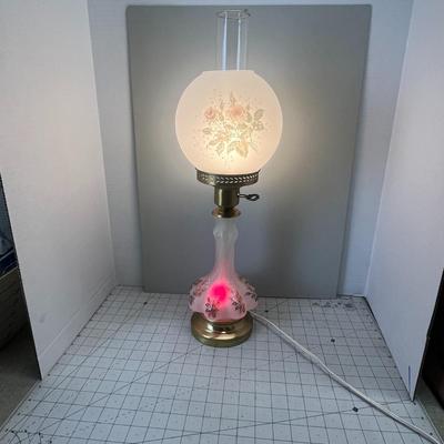 Vintage Floral Hurricane Table Lamp