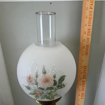 Vintage Floral Hurricane Table Lamp