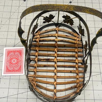 Metal Leaves Hand Painted Basket