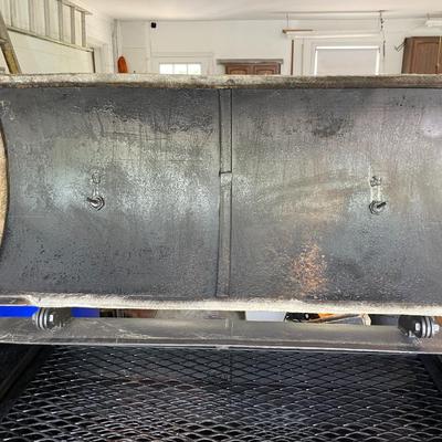 Custom Made Large Steel Offset Barrel Smoker on Wheels