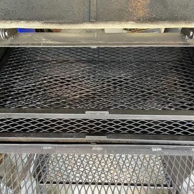 Custom Made Large Steel Offset Barrel Smoker on Wheels