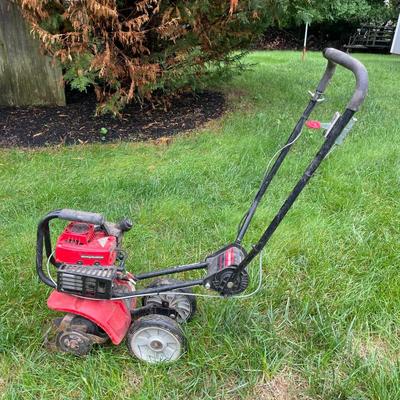 Gas-Powered Garden Tiller with Red Engine