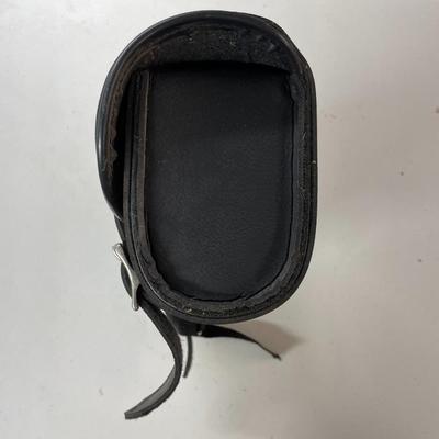 Harley-Davidson Motorcycle Black Leather Roll-Up Tool Pouch with Straps