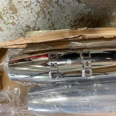 Two Chrome Exhaust Pipes 