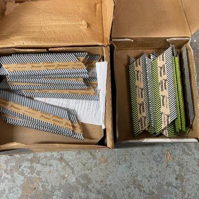 Boxes of Collated Nails and Roofing Nails