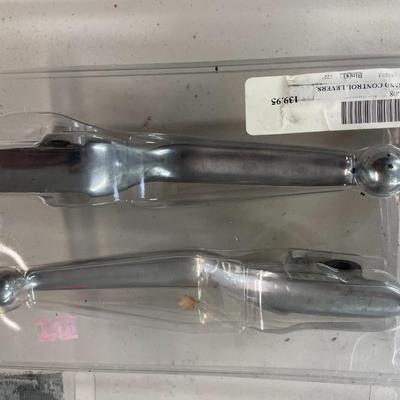 Two Chrome-Colored Motorcycle Levers