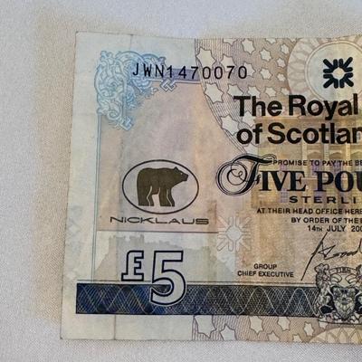 Jack Nicklaus Royal Bank of Scotland Five Pound Note (SR-DZ)