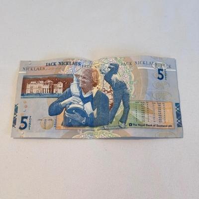 Jack Nicklaus Royal Bank of Scotland Five Pound Note (SR-DZ)