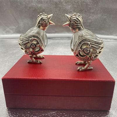 Vintage Godinger Silver/Crystal Salt & Pepper