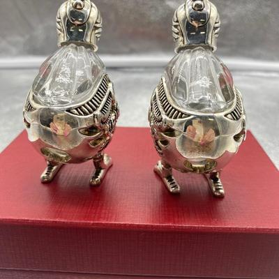 Vintage Godinger Silver/Crystal Salt & Pepper