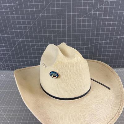 Straw Cowboy Hat Edby Bros. Est. 7-5/8" 