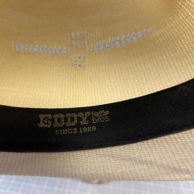 Straw Cowboy Hat Edby Bros. Est. 7-5/8" 