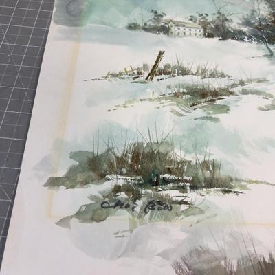 Water Color Painting of the Farmstead. 