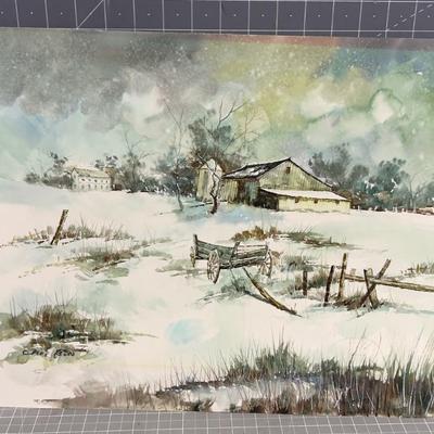 Water Color Painting of the Farmstead. 