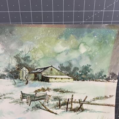 Water Color Painting of the Farmstead. 