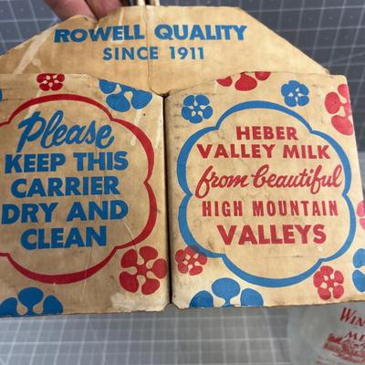 Vintage Heber Valley Milk Bottles and A Carton 