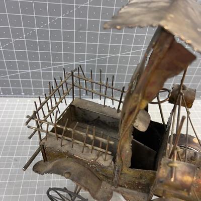 Old Timey Car Metal Sculpture 