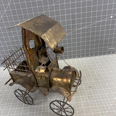 Old Timey Car Metal Sculpture 