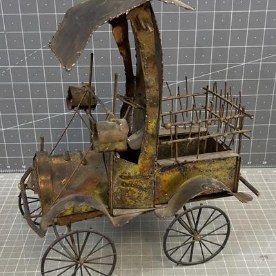 Old Timey Car Metal Sculpture 